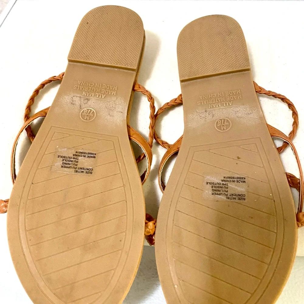 BOBBIEBROOKS Crown Braided Flat Sandals Flat Shoes Sz M7/8
